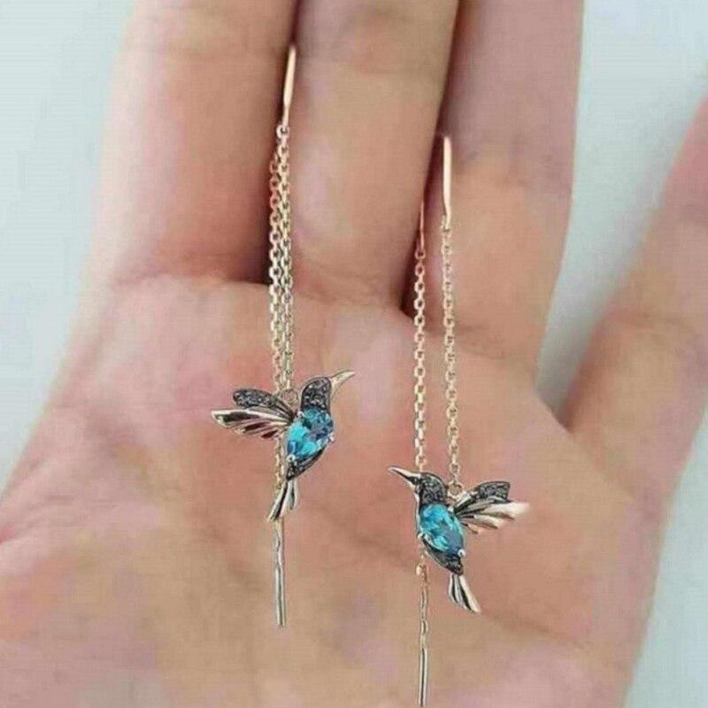 Kolibri Emalje og Zirconia øreringe
